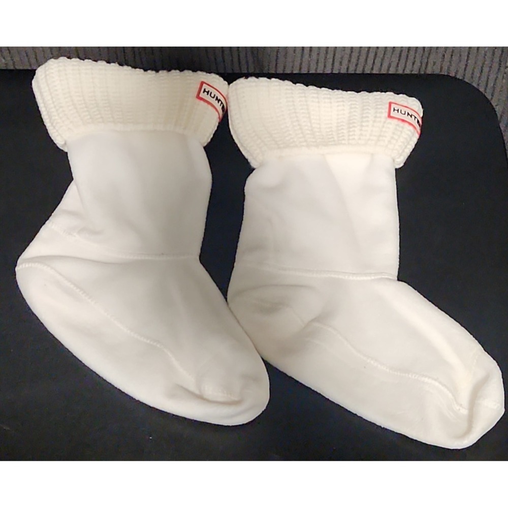 Hunter Unisex Boot Socks Large White Fleece Tall Wellington Boot Liners WAS1017A